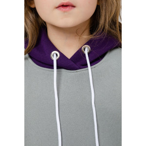 Костюм двойка детский для девочки 886Д футер 3-х нитка с начесом пенье (р-ры: 32-42) серый-фиолетовый