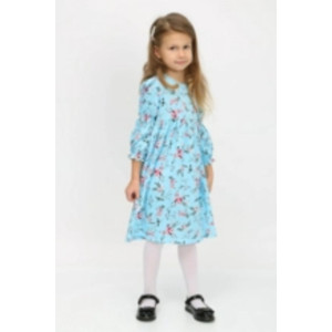 Платье детское "Жюли-6" кулирка (р-ры: 98-134) голубой