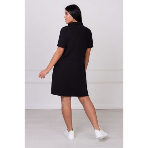Платье женское "Polo-1" пике (последний размер) черный 52,56