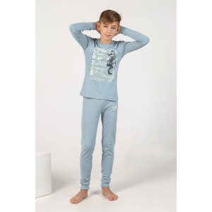 Пижама детская для мальчика "Колор-2" интерлок (р-ры: 104-164) серый