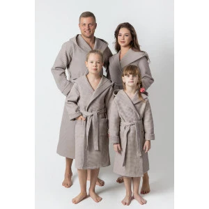 Халат мужской вафельный "Family" (р-ры: 50-56) кофейный Халат мужской вафельный "Family" (р-ры: 50-56) кофейный