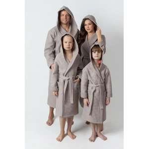 Халат детский вафельный "Family" (р-ры: 36-42) кофейный Халат детский вафельный "Family" (р-ры: 36-42) кофейный