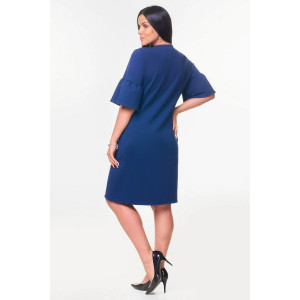 Платье женское "Валли" футер 2-х нитка (р-ры: 46-56) синий