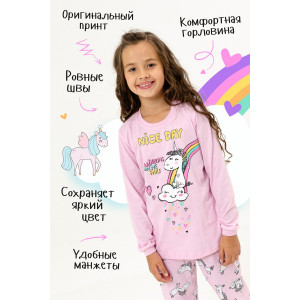 Пижама детская "Ванильное облачко" кулирка (р-ры: 92-146) розовый