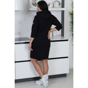 Платье женское "Джулия" футер 2-х нитка (последний размер) черный 48