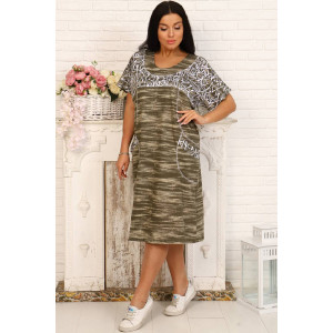 Платье женское "Бузина" кулирка (последний размер) зеленый 52