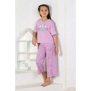 Пижама детская "Лили-1" кулирка (р-ры: 116-170) лиловый
