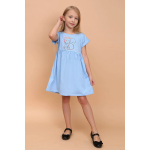 Платье детское "Бриджит-3" кулирка (р-ры: 110-140) голубой