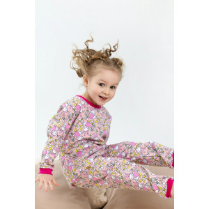 Пижама детская "Лавруша" хлопок с начесом (р-ры: 92-134) розовый