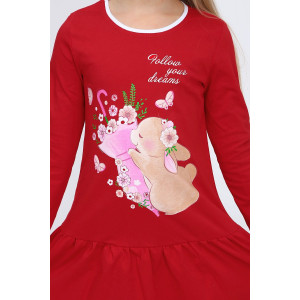 Платье детское "Заинька-4" кулирка (р-ры: 104-128) красный