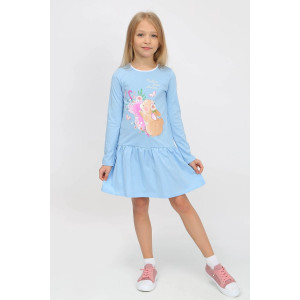 Платье детское "Заинька-7" кулирка (р-ры: 104-128) голубой