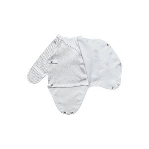 Боди для новорожденных "Винчи" 20701 интерлок (р-ры: 56-62) белый+серый