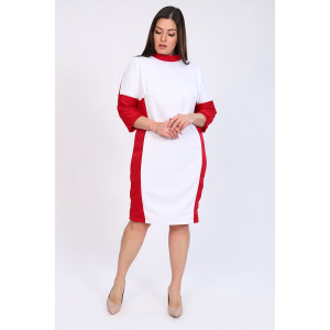 Платье женское №52235 водолаз (р-ры: 46-60) красно-белый