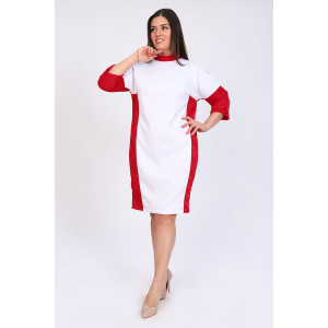 Платье женское №52235 водолаз (р-ры: 46-60) красно-белый