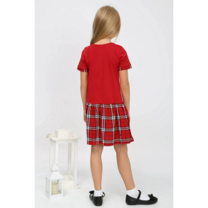 Платье детское "Картинка-1" кулирка (р-ры: 116-140) красный