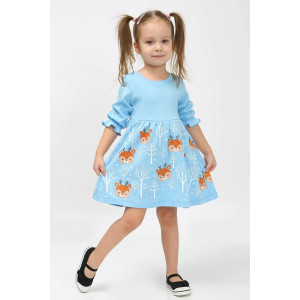 Платье детское "Маска-3" интерлок (р-ры: 92-122) голубой