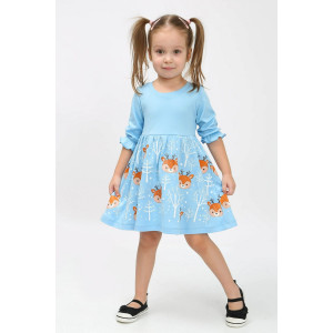 Платье детское "Маска-3" интерлок (р-ры: 92-122) голубой