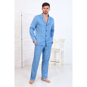 Пижама мужская 9194а кулирка (р-ры: 46-60) голубой