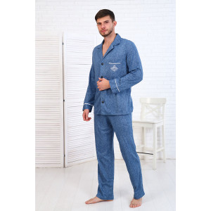 Пижама мужская 9194б кулирка (р-ры: 46-60) джинс