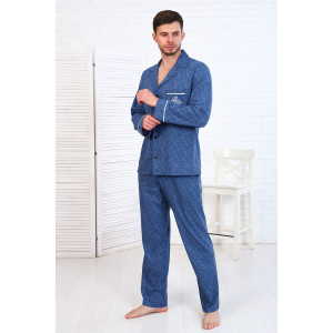 Пижама мужская 9194е кулирка (р-ры: 46-60) темно-синий