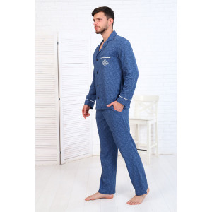 Пижама мужская 9194е кулирка (р-ры: 46-60) темно-синий