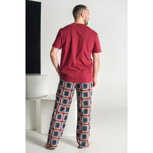 Пижама мужская "Пижон" 2031-К хлопок (р-ры: 48-58) бордовый