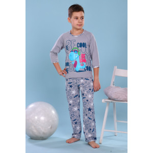 Пижама детская "Гуф" хлопок (последний размер) серый 140