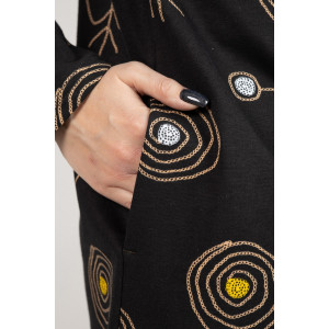 Платье женское П166 футер с лайкрой (р-ры: 46-60) темно-коричневый