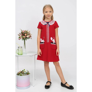 Платье детское "Прятки-2" кулирка (р-ры: 104-128) красный