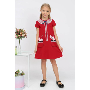 Платье детское "Прятки-2" кулирка (р-ры: 104-128) красный