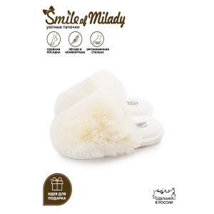 Тапки "Smile of Milady" 352-368-10 эко-мех (р-ры: 36-41)