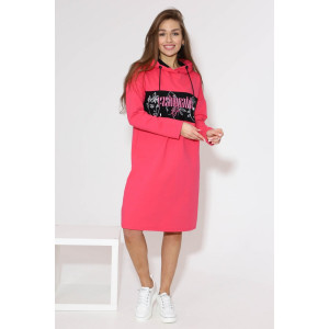 Платье женское "Авеню" футер 2-х нитка с лайкрой (р-ры: 48-62) розовый