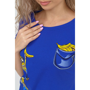 Пижама женская 797 "Миньоны" кулирка (р-ры: 44-54) синий