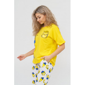 Пижама женская 783 "Миньоны" кулирка (р-ры: 44-54) желтый