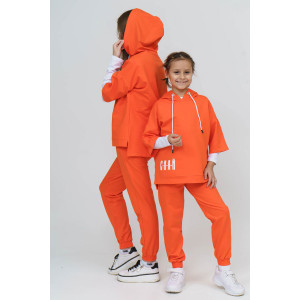 Костюм двойка детский 866Д футер с лайкрой (р-ры: 32-44) оранжевый