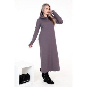 Платье женское П135 футер с лайкрой (р-ры: 44-60) серо-лиловый