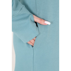 Платье женское П135 футер с лайкрой (р-ры: 44-54) серо-голубой