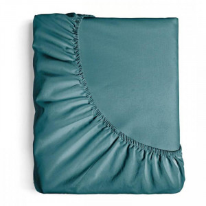 Простыня на резинке перкаль "Темно-бирюзовый" 815