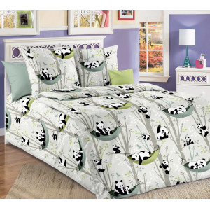 Детское постельное белье поплин "Веселые панды"