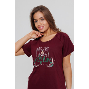 Костюм двойка женский №1728 кулирка (р-ры: 46-56) бордовый