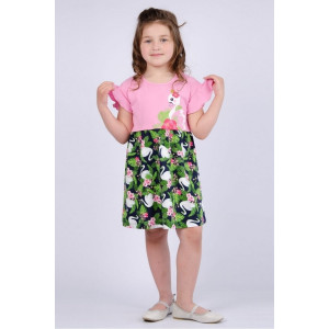 Платье детское "Царевна" МАЛ-ПлД-54 кулирка (р-ры: 104-128) розовый