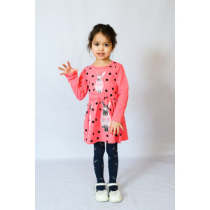 Платье детское №83007 кулирка (р-ры: 28-36) темно-розовый