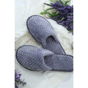 Тапки мужские Emotion Day "Флафи Grey" велсофт (р-ры: 40-45)