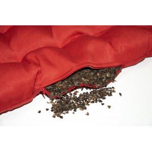 Сидушка-подушка для мебели с гречневой лузгой смесовая ткань "Уют" красный