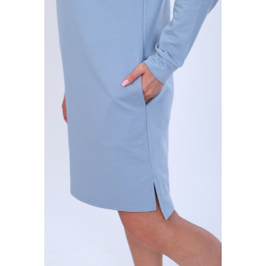 Платье женское №82015 футер с лайкрой 2-х нитка (р-ры: 44-54) серо-голубой