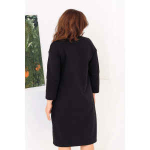 Платье женское №21573 футер с лайкрой 2-х нитка (р-ры: 44-60) черный