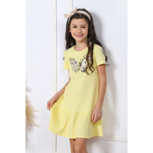 Платье детское "Жасмин-1" фактурный трикотаж (р-ры: 110-158) желтый