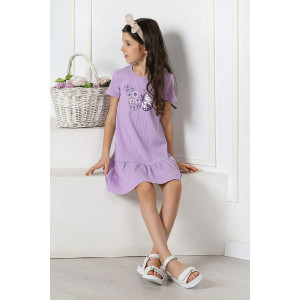 Платье детское "Жасмин-1" фактурный трикотаж (р-ры: 110-158) лиловый