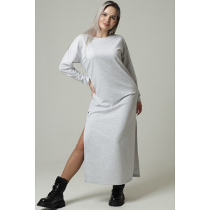 Платье женское П169 футер с лайкрой (р-ры: 44-60) серый меланж