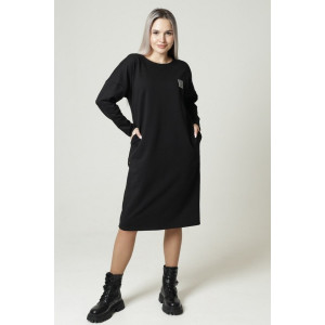 Платье женское П167 футер с лайкрой (р-ры: 48-60) черный